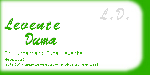 levente duma business card